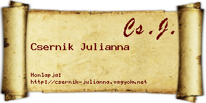 Csernik Julianna névjegykártya